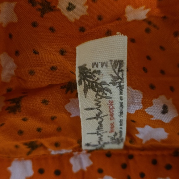 Free People Call Me Later Floral Ruffle Printed Bodysuit Sz M Color Orange/White - Picture 9 of 12